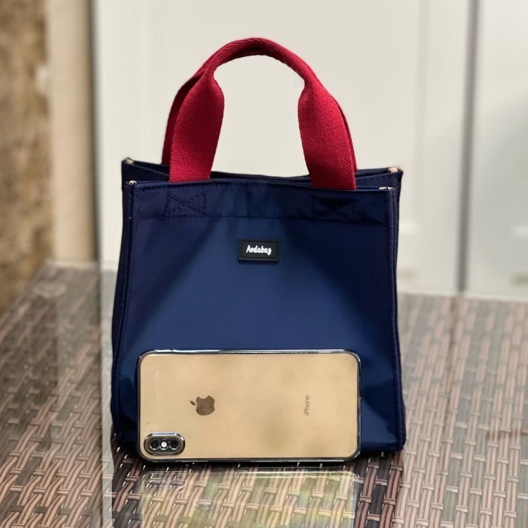 No.465 個性簡約男女學生OL防水便當袋手提袋餐袋素色百搭撞色手提小包包219139-細節圖4