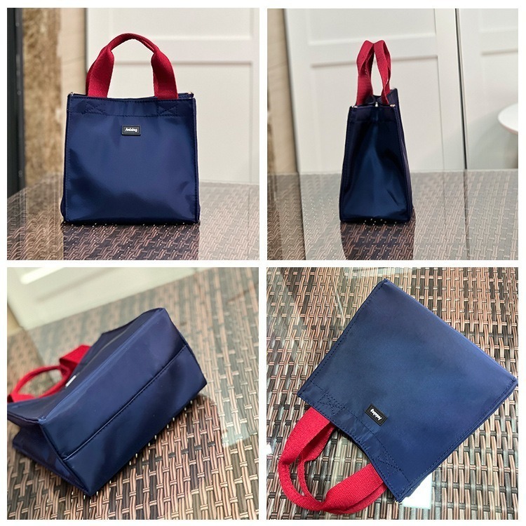 No.465 個性簡約男女學生OL防水便當袋手提袋餐袋素色百搭撞色手提小包包219139-細節圖5