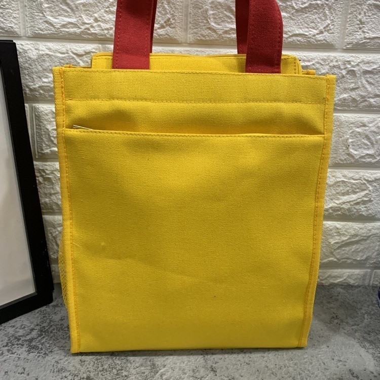 No.607 大號帆布多層學生補習包課輔袋A4文件包多層口袋休閒媽媽包飯包便當袋雜誌購物袋帆布手提袋仙人掌幸運草-細節圖4