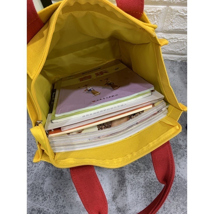 No.607 大號帆布多層學生補習包課輔袋A4文件包多層口袋休閒媽媽包飯包便當袋雜誌購物袋帆布手提袋仙人掌幸運草-細節圖8