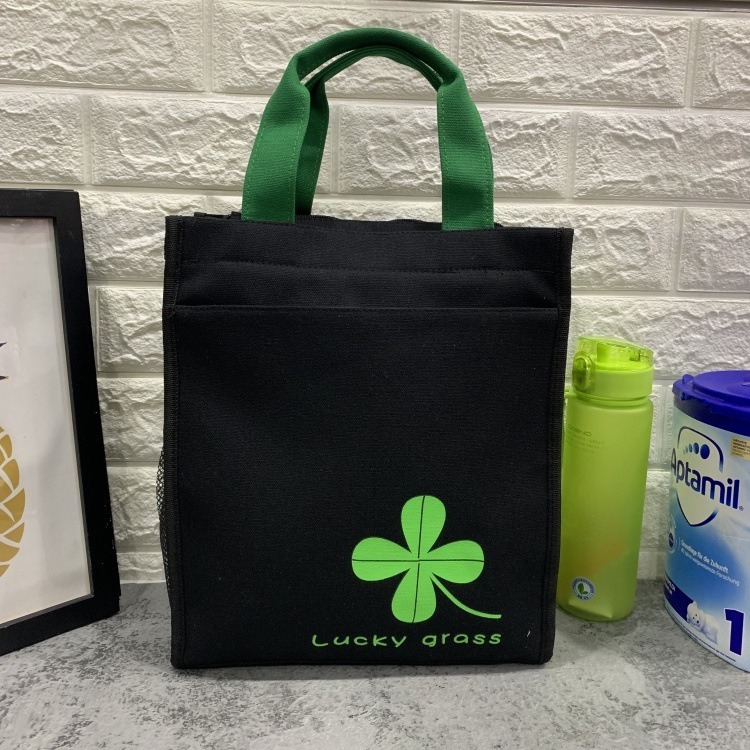 No.607 大號帆布多層學生補習包課輔袋A4文件包多層口袋休閒媽媽包飯包便當袋雜誌購物袋帆布手提袋仙人掌幸運草-規格圖9