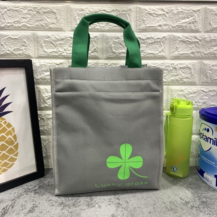 No.607 大號帆布多層學生補習包課輔袋A4文件包多層口袋休閒媽媽包飯包便當袋雜誌購物袋帆布手提袋仙人掌幸運草-規格圖9