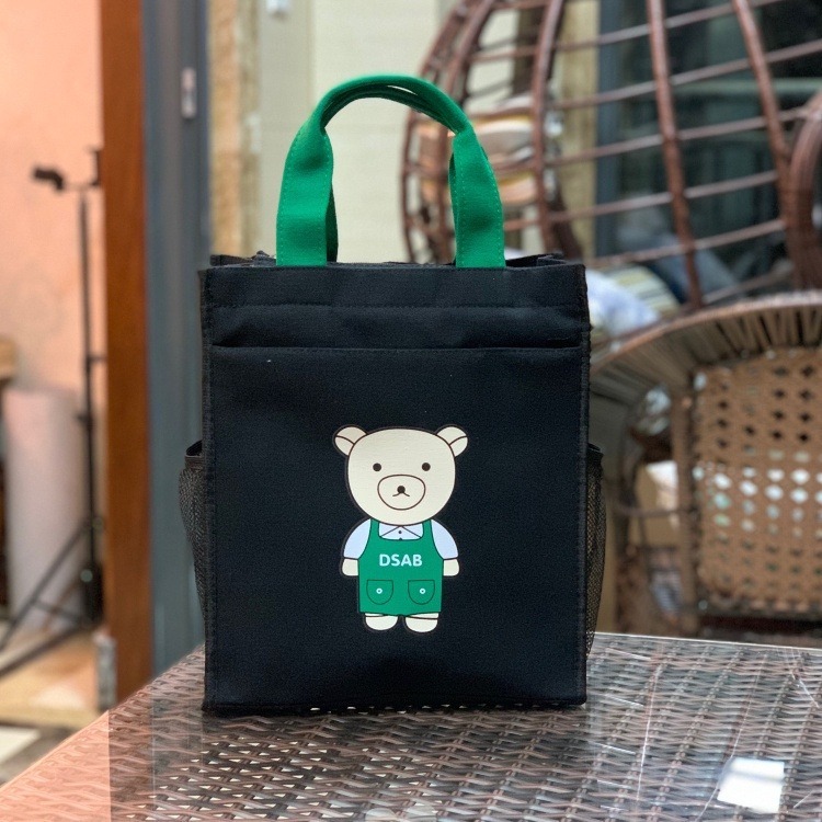 No.607 大號帆布多層學生補習包課輔袋A4文件包多層口袋休閒媽媽包飯包便當袋雜誌購物袋帆布手提袋仙人掌幸運草-規格圖9