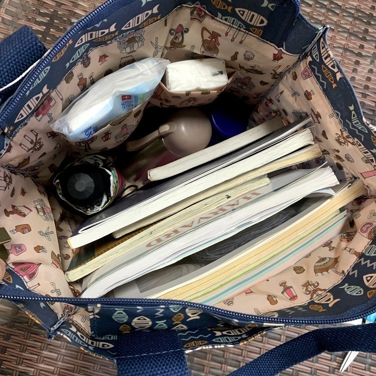 No.655/3 大號拉錬式防水印花布提袋方型A4購物袋多功能手提補習袋書袋餐袋大容量399-細節圖7