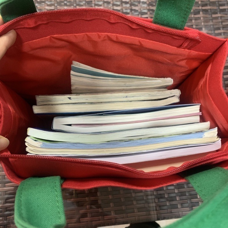 No.399 三用手提肩背斜背帆布包A4小提袋素色簡約學生書包補習袋才藝袋撞色-細節圖3