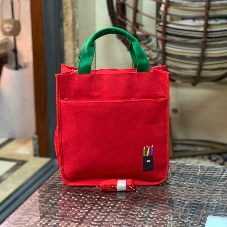 No.399 三用手提肩背斜背帆布包A4小提袋素色簡約學生書包補習袋才藝袋撞色-規格圖9