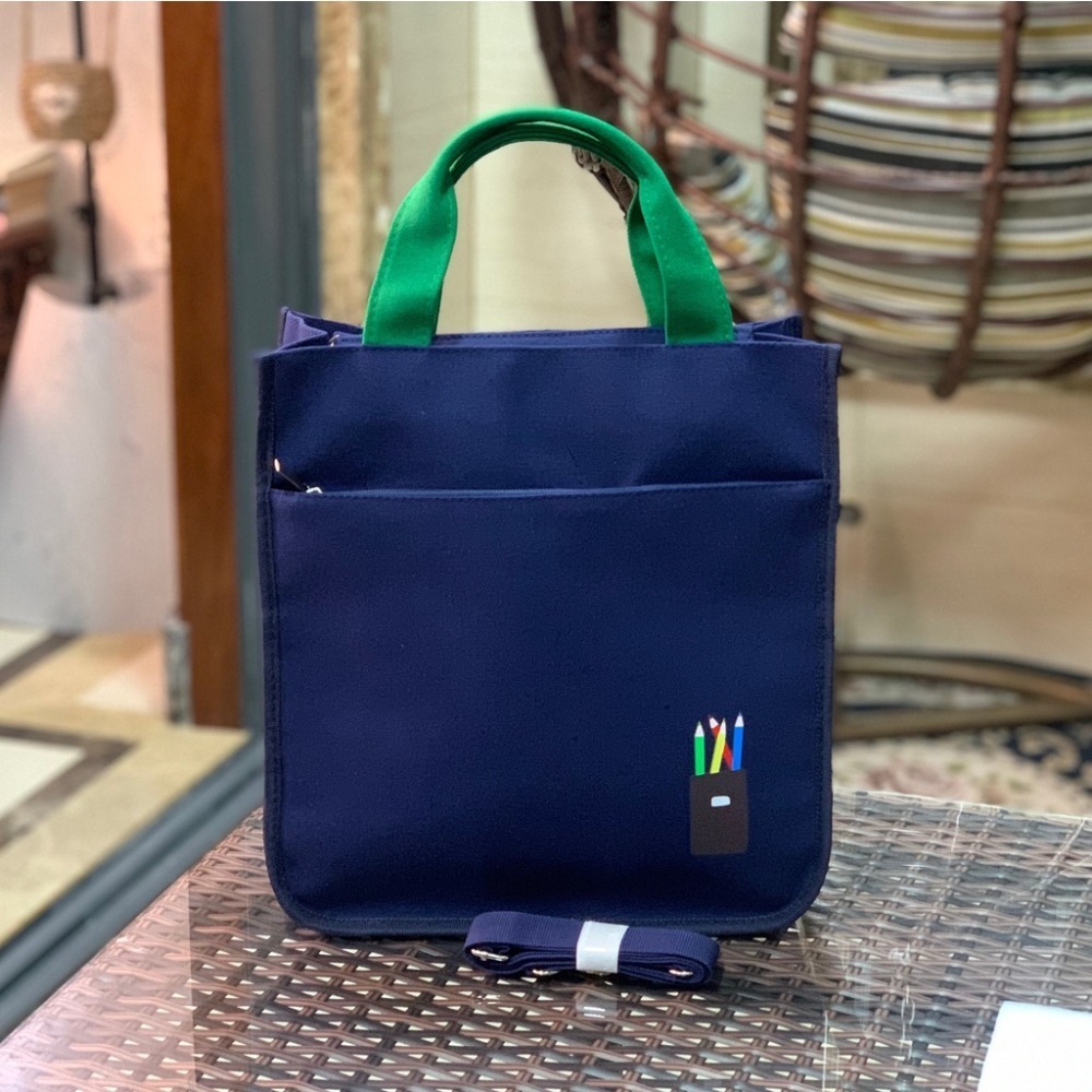 No.399 三用手提肩背斜背帆布包A4小提袋素色簡約學生書包補習袋才藝袋撞色-規格圖9