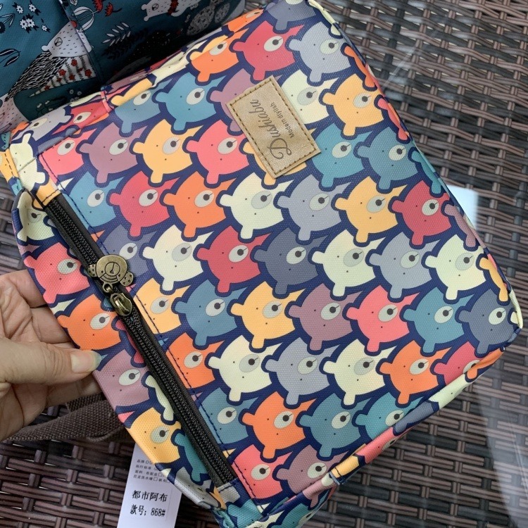 No.140/1 小號可愛印花防油防水布全包短款拉鍊式便當袋小提袋加厚保溫鋁膜餐袋多口袋-細節圖8