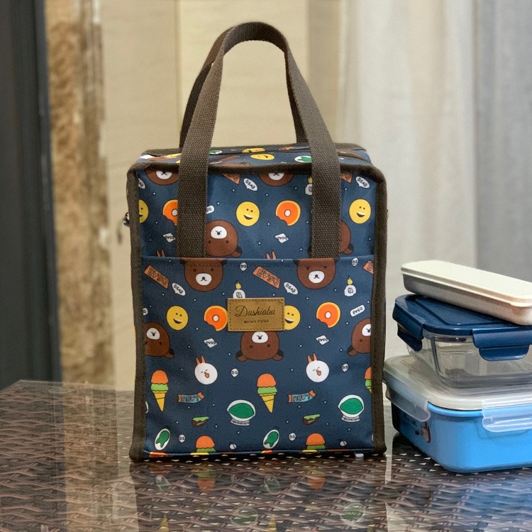 No.910/2 大號防水鋁膜手提包便當袋餐袋可愛卡通印花全包覆式小包包方型349229-規格圖9