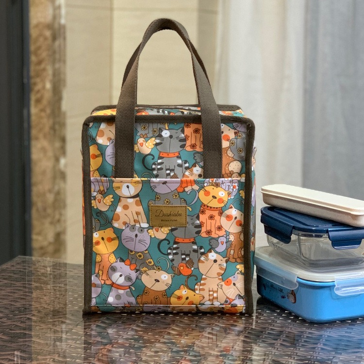 No.910/2 大號防水鋁膜手提包便當袋餐袋可愛卡通印花全包覆式小包包方型349229-規格圖9