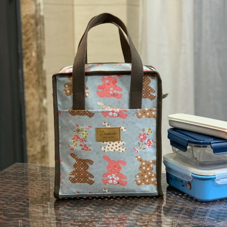 No.910/2 大號防水鋁膜手提包便當袋餐袋可愛卡通印花全包覆式小包包方型349229-規格圖9