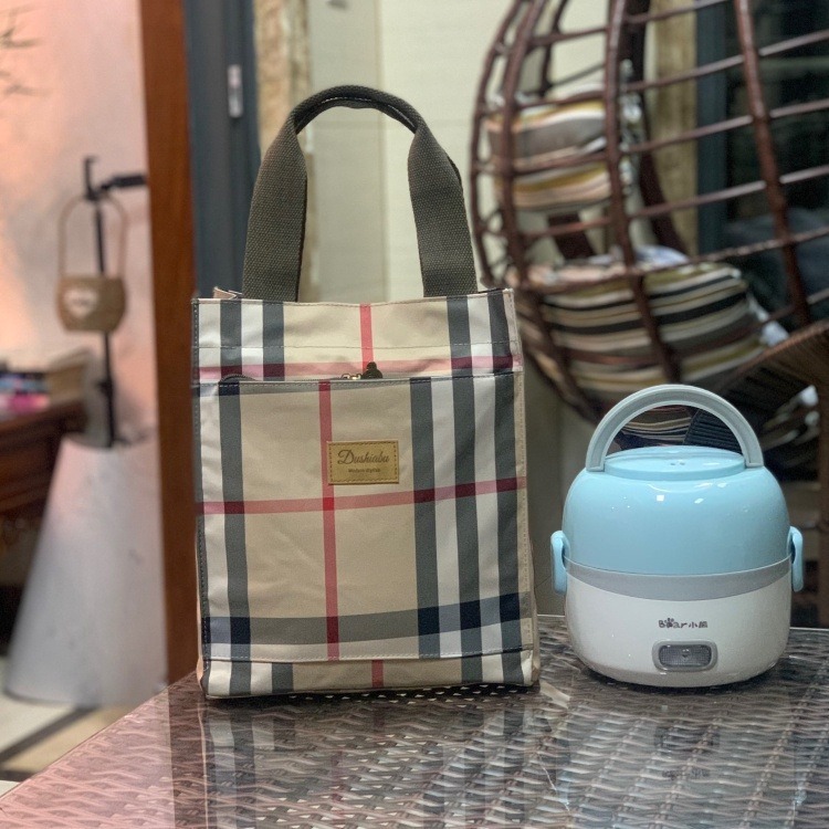 No.606 加大大容量長款可愛印花防水布鋁膜保溫提袋拉錬款便當袋購物袋多功能提袋339259-規格圖9