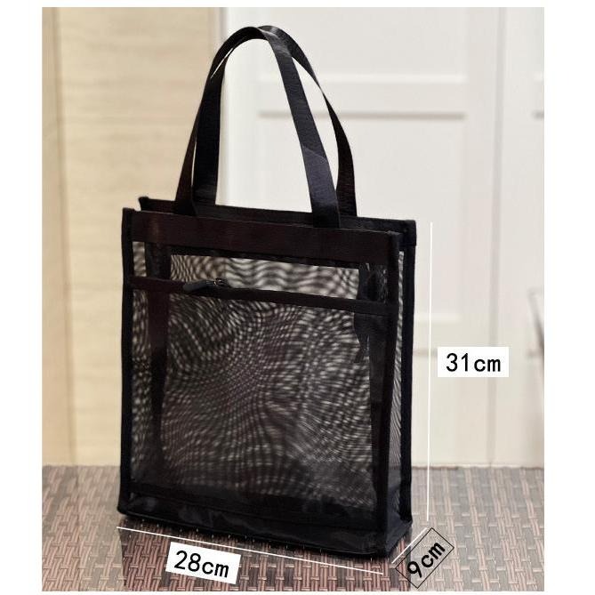 No.873/1 長款A4個性透視網紗可肩背手提袋購物袋補習袋提袋210139-細節圖2