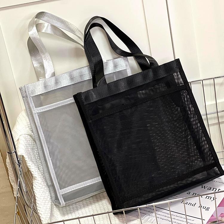 No.873/1 長款A4個性透視網紗可肩背手提袋購物袋補習袋提袋210139-細節圖3
