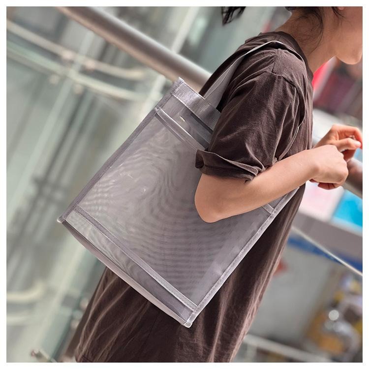 No.873/1 長款A4個性透視網紗可肩背手提袋購物袋補習袋提袋210139-細節圖9