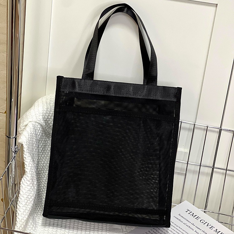 No.873/1 長款A4個性透視網紗可肩背手提袋購物袋補習袋提袋210139-規格圖9