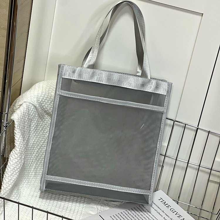 No.873/1 長款A4個性透視網紗可肩背手提袋購物袋補習袋提袋210139-規格圖9