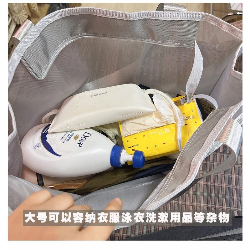 No.873/2 橫款A4個性透視網紗手提袋購物袋補習袋可肩背側背包大提提袋239159-細節圖6