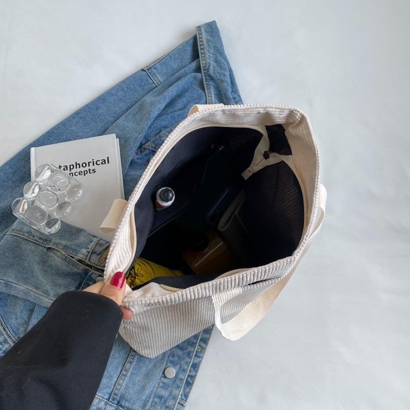 No.R725 秋冬燈芯絨學院風側背包大容量A4素色素面簡約淑女OL款360229-細節圖2