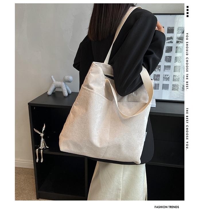 No.R725 秋冬燈芯絨學院風側背包大容量A4素色素面簡約淑女OL款360229-細節圖4