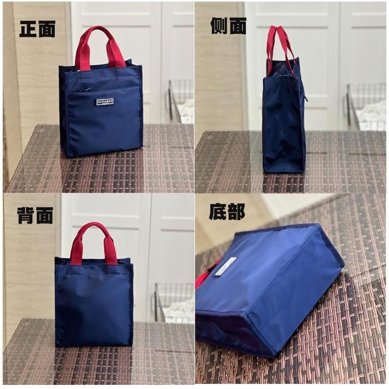 No.132 個性中性百搭素色撞色手提袋小方包補習書袋水杯袋餐袋購物包便當袋269179-細節圖3