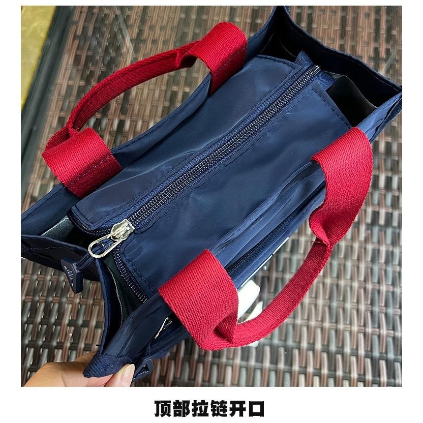 No.132 個性中性百搭素色撞色手提袋小方包補習書袋水杯袋餐袋購物包便當袋269179-細節圖9