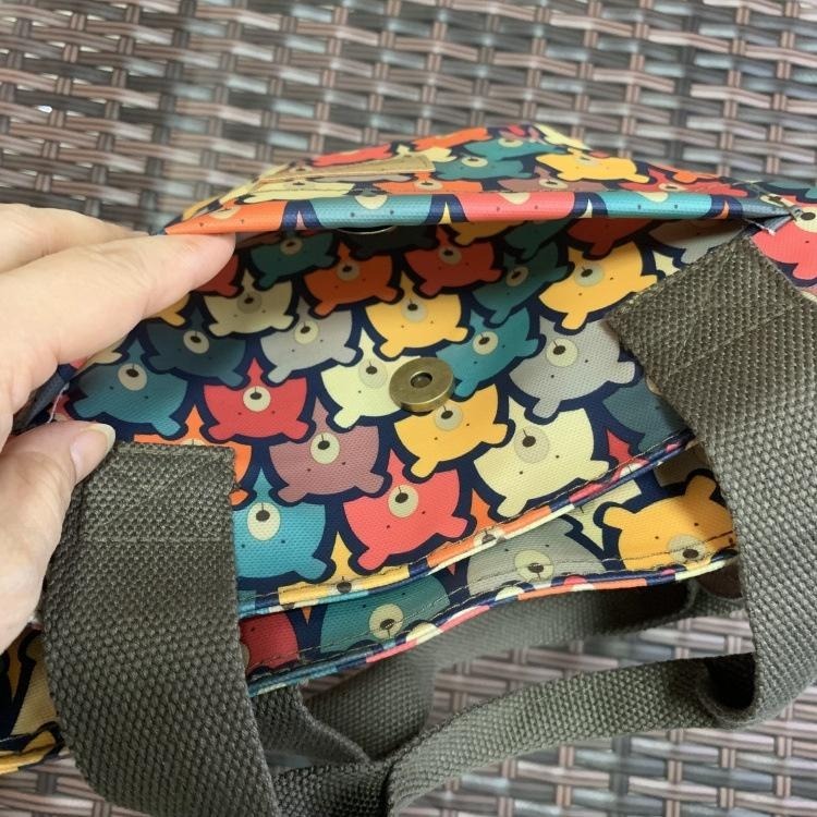 No.022 實用防水便當袋小包包拉錬手提包OL學生餐袋購物袋多口袋可愛印花-細節圖4