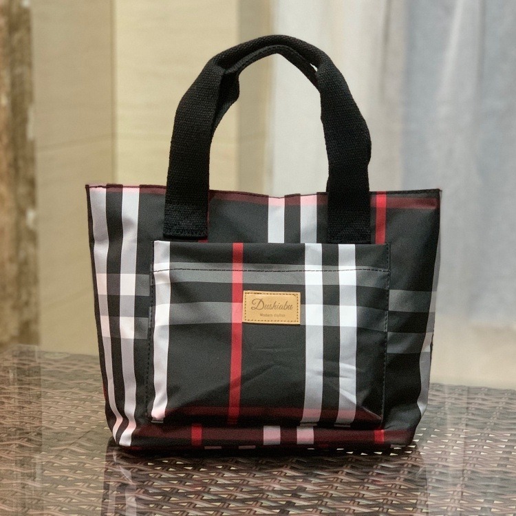 No.022 實用防水便當袋小包包拉錬手提包OL學生餐袋購物袋多口袋可愛印花-規格圖9