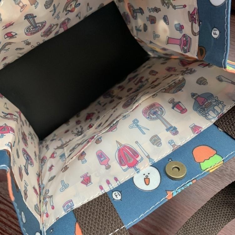 No.687 小/中/大號韓卡通印花手提媽咪袋學生防水補習袋手提袋書袋收納袋輕便多功能購物袋便當袋餐具袋貓兒魚兔子熊小狗-細節圖3