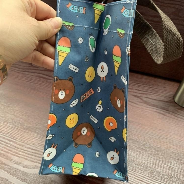 No.687 小/中/大號韓卡通印花手提媽咪袋學生防水補習袋手提袋書袋收納袋輕便多功能購物袋便當袋餐具袋貓兒魚兔子熊小狗-細節圖5