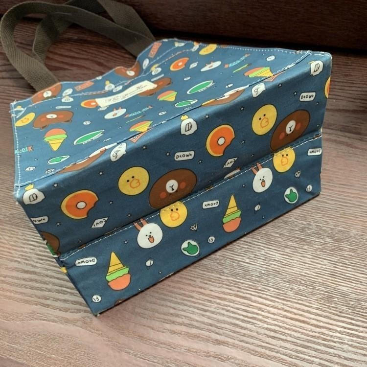 No.687 小/中/大號韓卡通印花手提媽咪袋學生防水補習袋手提袋書袋收納袋輕便多功能購物袋便當袋餐具袋貓兒魚兔子熊小狗-細節圖6