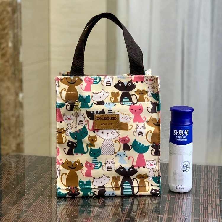 No.687 小/中/大號韓卡通印花手提媽咪袋學生防水補習袋手提袋書袋收納袋輕便多功能購物袋便當袋餐具袋貓兒魚兔子熊小狗-規格圖9