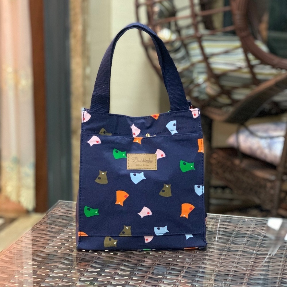 No.687 小/中/大號韓卡通印花手提媽咪袋學生防水補習袋手提袋書袋收納袋輕便多功能購物袋便當袋餐具袋貓兒魚兔子熊小狗-規格圖9