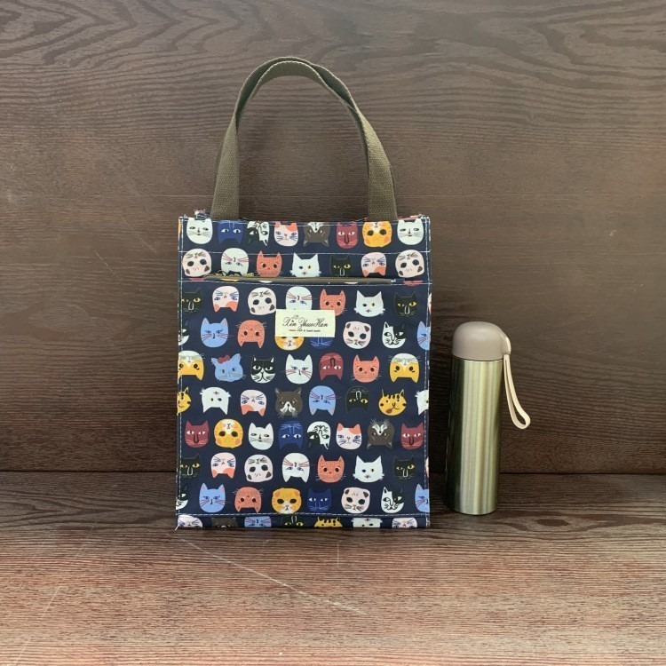 No.687 小/中/大號韓卡通印花手提媽咪袋學生防水補習袋手提袋書袋收納袋輕便多功能購物袋便當袋餐具袋貓兒魚兔子熊小狗-規格圖9