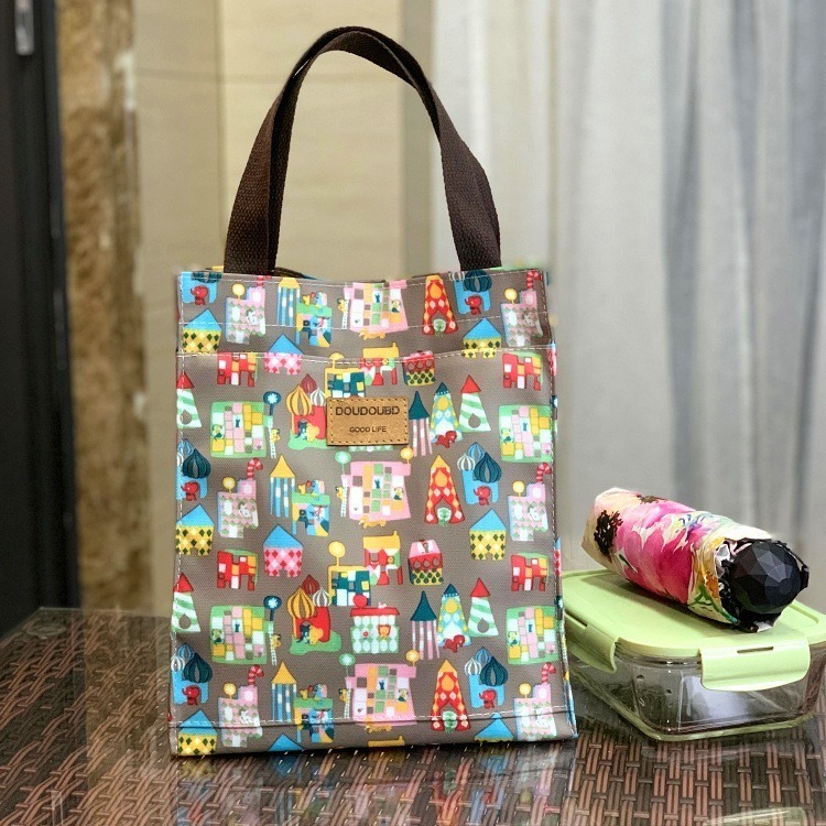 No.687 小/中/大號韓卡通印花手提媽咪袋學生防水補習袋手提袋書袋收納袋輕便多功能購物袋便當袋餐具袋貓兒魚兔子熊小狗-規格圖9