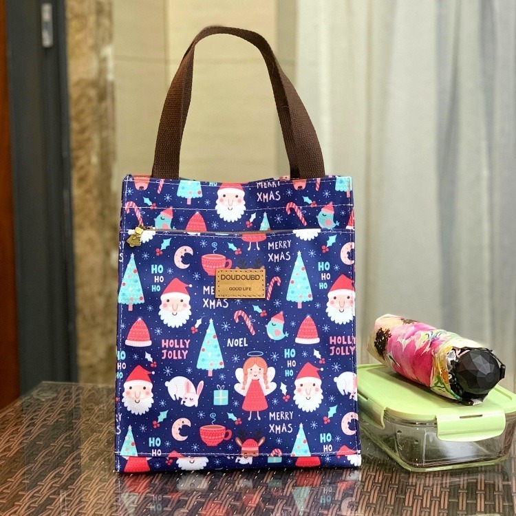 No.687 小/中/大號韓卡通印花手提媽咪袋學生防水補習袋手提袋書袋收納袋輕便多功能購物袋便當袋餐具袋貓兒魚兔子熊小狗-規格圖9