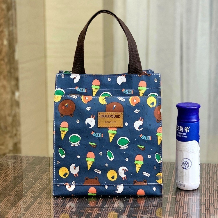 No.687 小/中/大號韓卡通印花手提媽咪袋學生防水補習袋手提袋書袋收納袋輕便多功能購物袋便當袋餐具袋貓兒魚兔子熊小狗-規格圖9