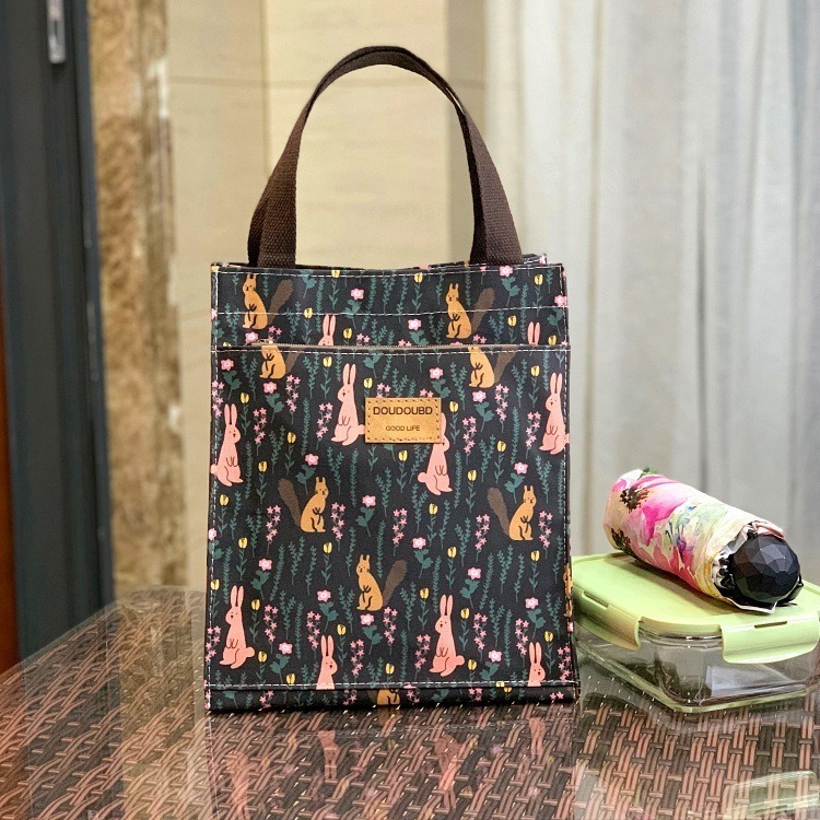 No.687 小/中/大號韓卡通印花手提媽咪袋學生防水補習袋手提袋書袋收納袋輕便多功能購物袋便當袋餐具袋貓兒魚兔子熊小狗-規格圖9