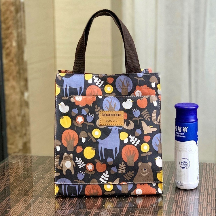 No.687 小/中/大號韓卡通印花手提媽咪袋學生防水補習袋手提袋書袋收納袋輕便多功能購物袋便當袋餐具袋貓兒魚兔子熊小狗-規格圖9