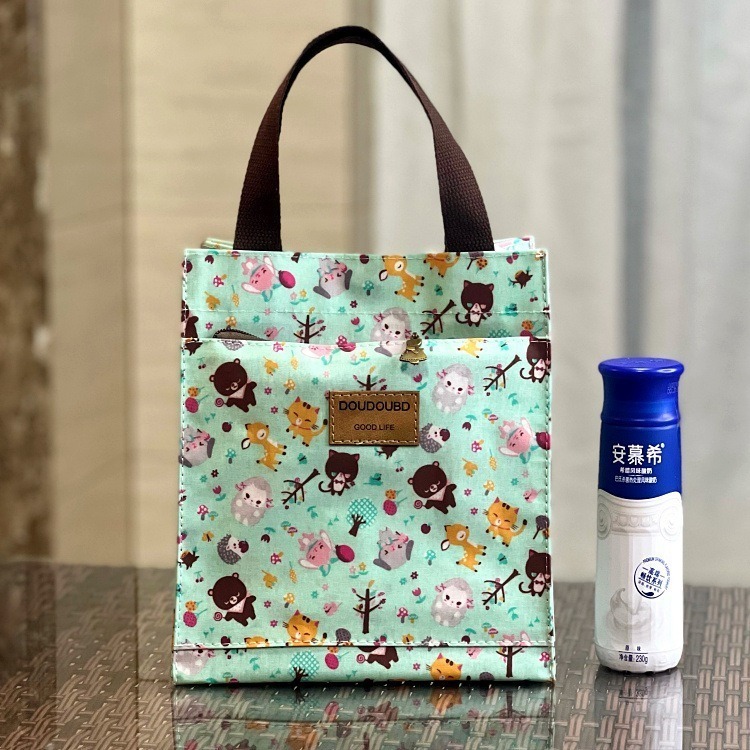 No.687 小/中/大號韓卡通印花手提媽咪袋學生防水補習袋手提袋書袋收納袋輕便多功能購物袋便當袋餐具袋貓兒魚兔子熊小狗-規格圖9