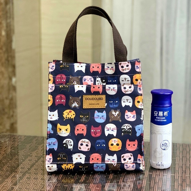 No.687 小/中/大號韓卡通印花手提媽咪袋學生防水補習袋手提袋書袋收納袋輕便多功能購物袋便當袋餐具袋貓兒魚兔子熊小狗-規格圖9