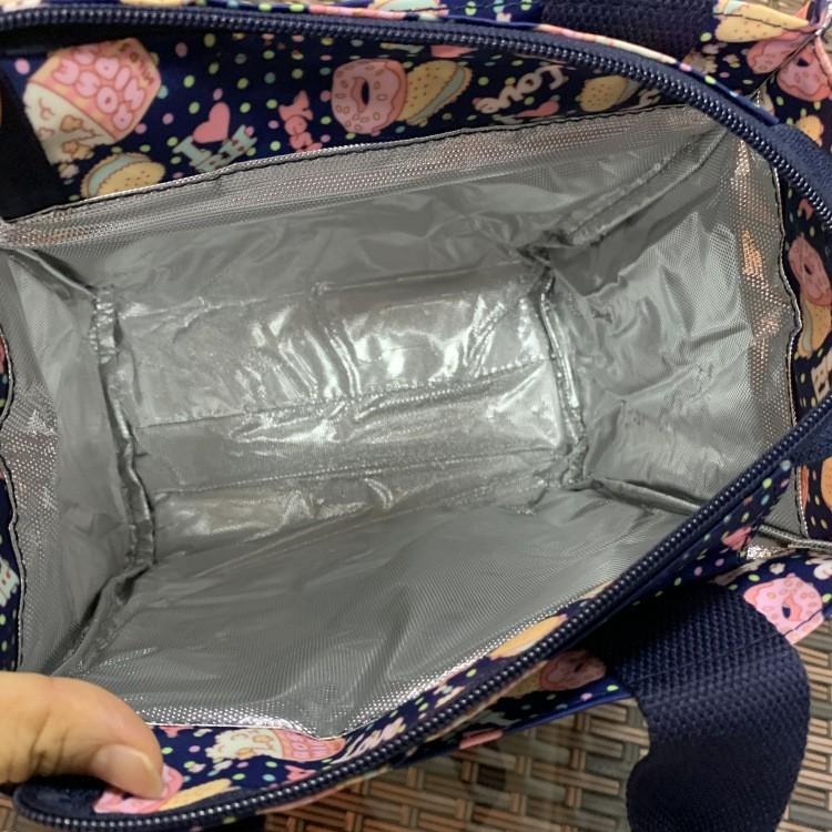 No.741 韓國防水防油布料手提保溫便當袋飯盒包午餐袋野餐包加厚保鮮包可愛印花鋁箔紙珍珠棉保溫-細節圖6