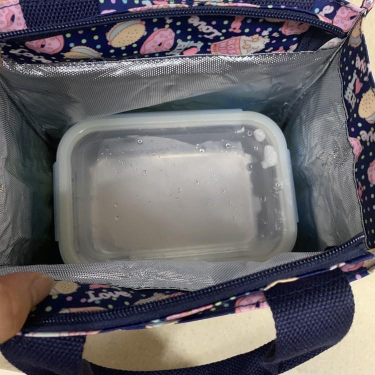 No.741 韓國防水防油布料手提保溫便當袋飯盒包午餐袋野餐包加厚保鮮包可愛印花鋁箔紙珍珠棉保溫-細節圖7