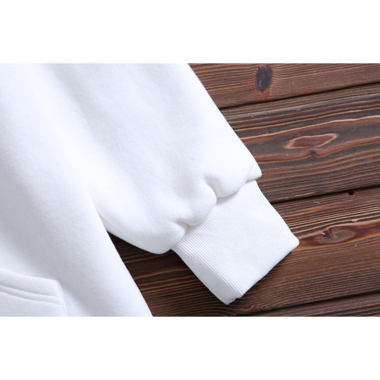 現貨白色L碼1件_C626.31395092_2色S-2XL大尺碼女裝運動休閒韓字母刺繡連帽外套寬鬆顯瘦保暖刷毛落肩長袖-細節圖6