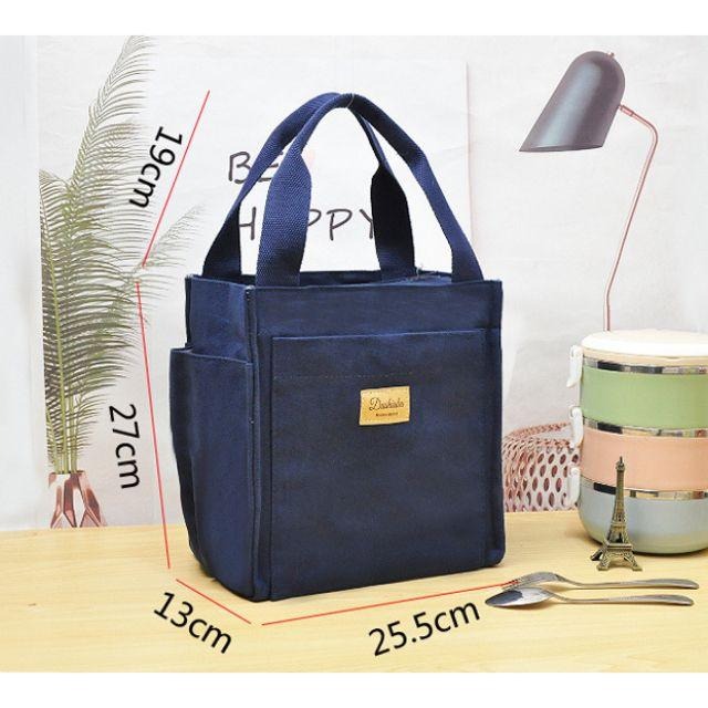 No.380 大號簡約日系素色多功能大容量媽媽包帆布包拉錬手提袋便當袋餐具包午餐袋野餐袋小方包水杯雨傘-細節圖2