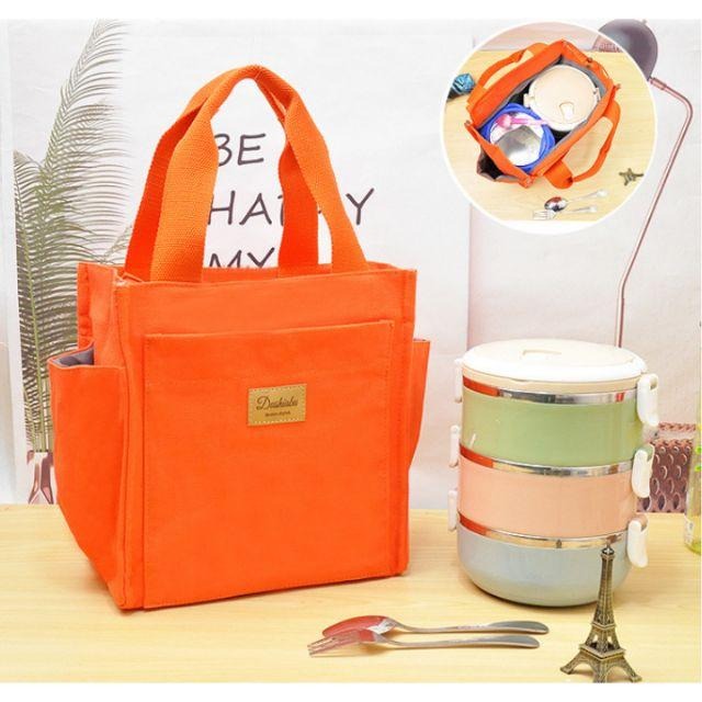 No.380 大號簡約日系素色多功能大容量媽媽包帆布包拉錬手提袋便當袋餐具包午餐袋野餐袋小方包水杯雨傘-細節圖6