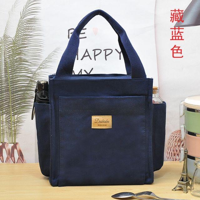 No.380 大號簡約日系素色多功能大容量媽媽包帆布包拉錬手提袋便當袋餐具包午餐袋野餐袋小方包水杯雨傘-規格圖9