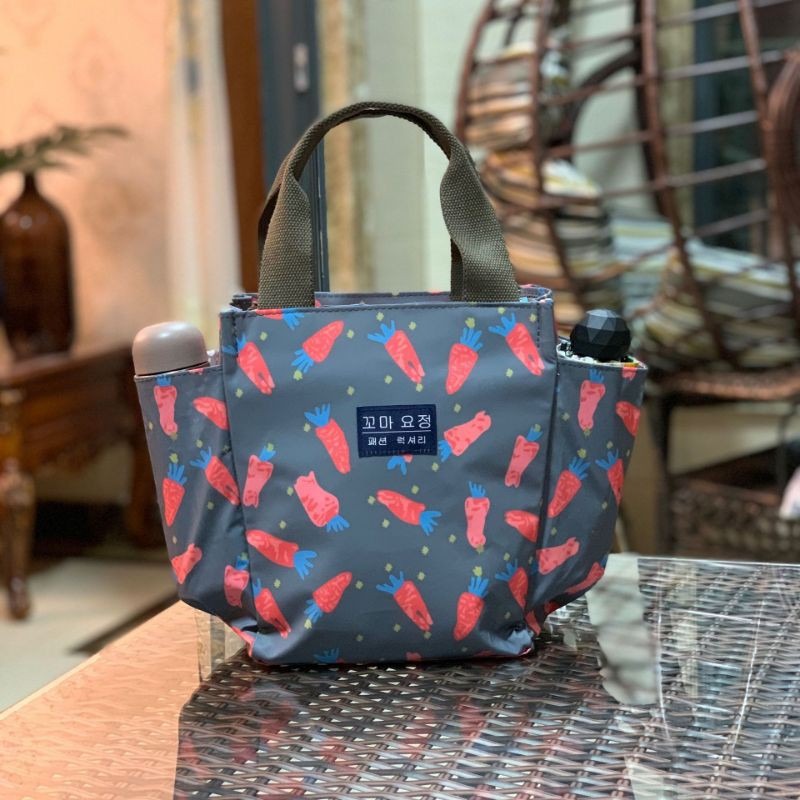 No.245 中號多功能超實用防水媽媽包保溫杯袋手提袋可愛印花便當袋購物袋午餐包餐具袋學生OL-規格圖9