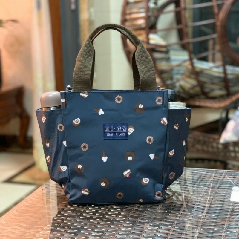 No.245 中號多功能超實用防水媽媽包保溫杯袋手提袋可愛印花便當袋購物袋午餐包餐具袋學生OL-規格圖9