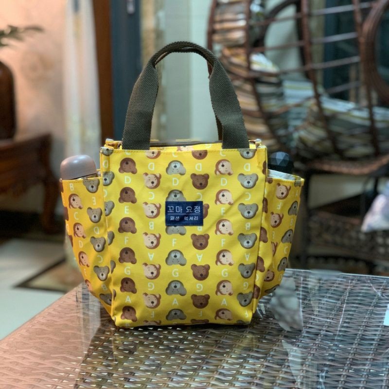 No.245 中號多功能超實用防水媽媽包保溫杯袋手提袋可愛印花便當袋購物袋午餐包餐具袋學生OL-規格圖9